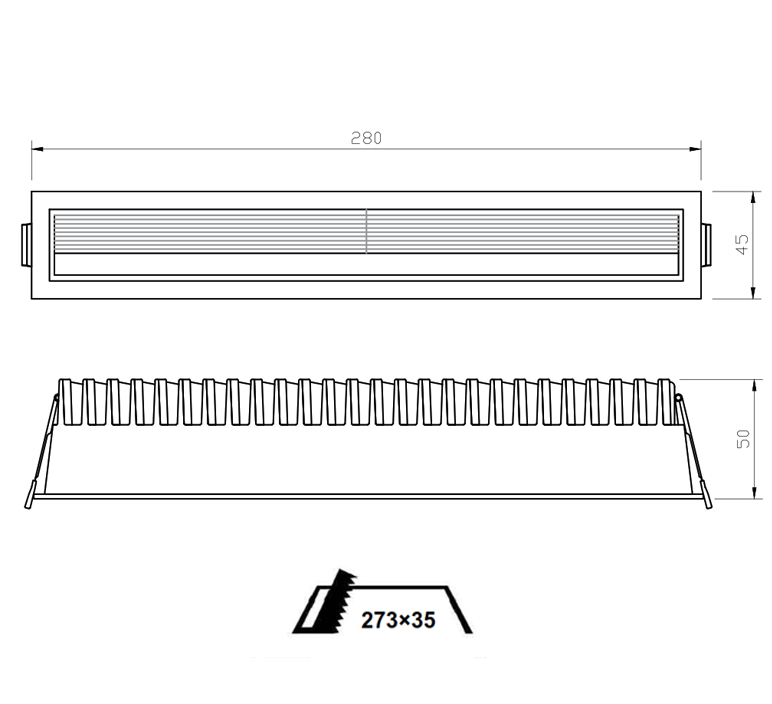 СТЕЛС WALLWASHER M — габаритные размеры